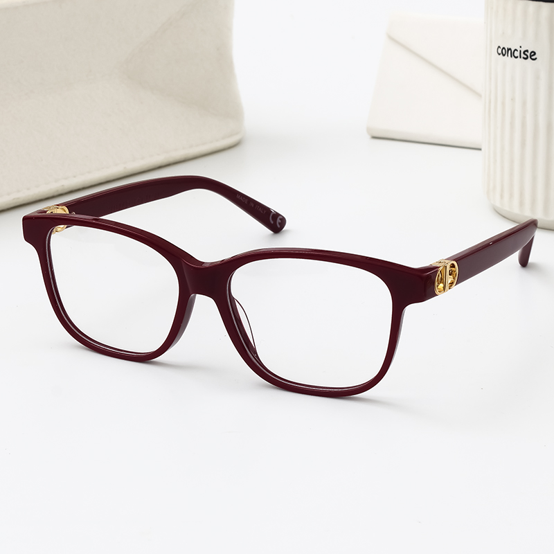 大框素颜镜近视眼镜框女酒红色黑框防蓝光装饰镜平光显脸小板材潮