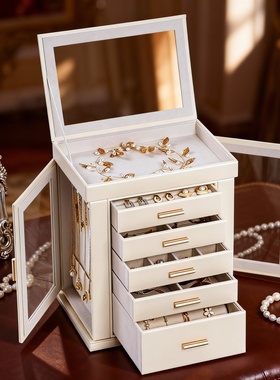 卡瑟格2025年新款首饰收纳盒大容量高档精致耳钉环手饰品项链黄金