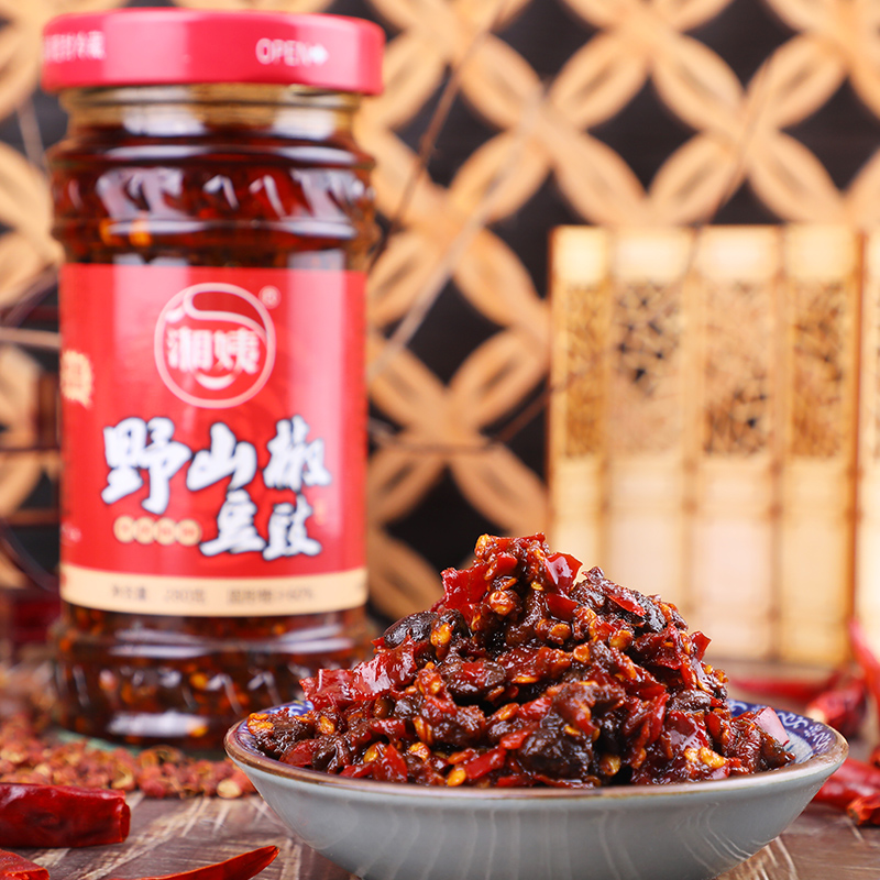 湘姨野山椒豆豉辣椒酱特辣拌面酱自制农家湖南特产下饭菜超辣