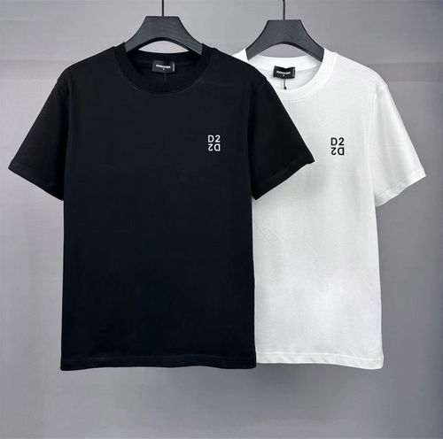 2026夏季新款D2镜像字母印花短袖T恤 男女同款重磅纯棉圆领打底衫