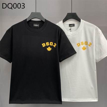 欧美2025春夏新品D2潮牌男装DSQ枫叶字母印花短袖t恤休闲宽松半袖