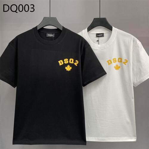 欧美2025春夏新品D2潮牌男装DSQ枫叶字母印花短袖t恤休闲宽松半袖