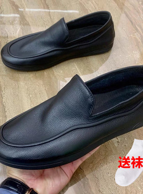 豆豆鞋男新款黑色皮鞋休闲时尚