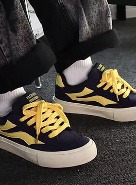 百搭男鞋小众高颜值复古面包鞋美式男款帆布板鞋厚底时尚休闲潮鞋