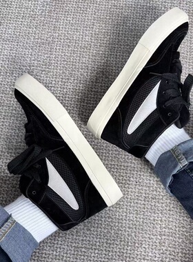 男款高帮鞋小众复古百搭系带休闲鞋高颜值厚底中帮板鞋男运动潮鞋