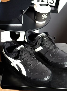 冬季加绒德训男鞋小众复古加棉厚底板鞋潮流百搭保暖休闲鞋男潮鞋