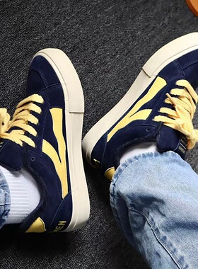 冬季加绒男鞋美式复古面包鞋小众加棉厚底板鞋潮流百搭保暖休闲鞋