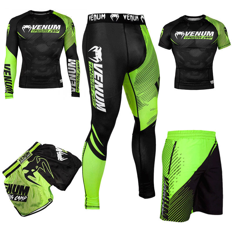 毒液速干衣搏击套装男运动格斗训练服散打拳击打底长袖四件套