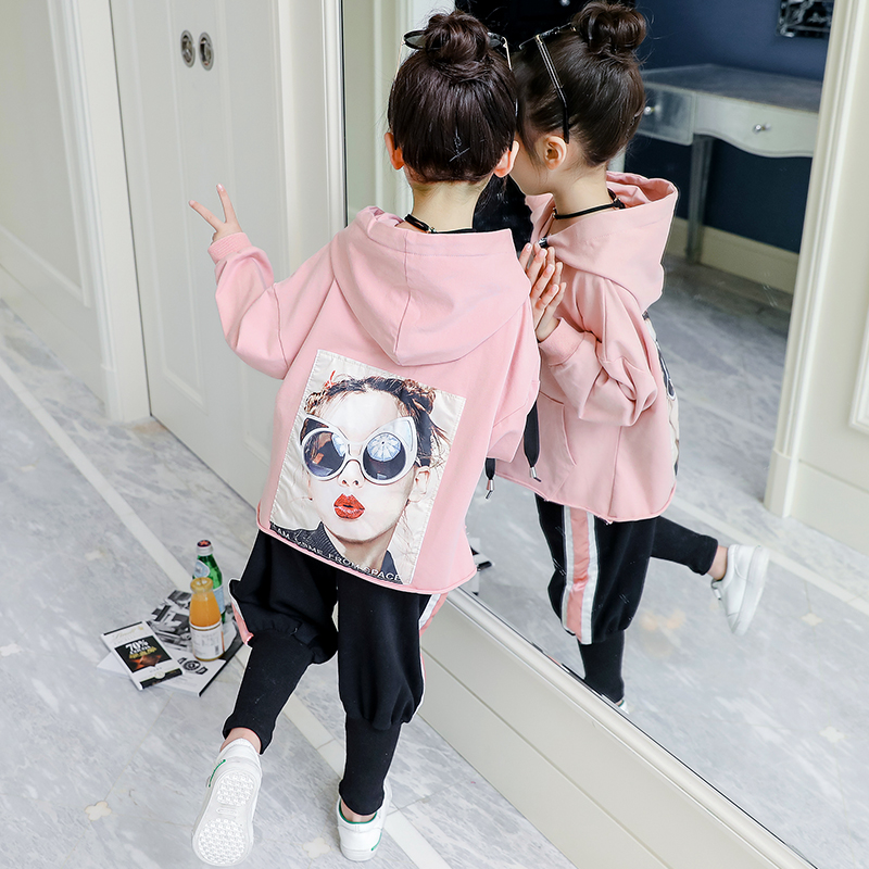 女童秋装套装2019新款洋气儿童春秋季网红童装小女孩时髦两件套潮