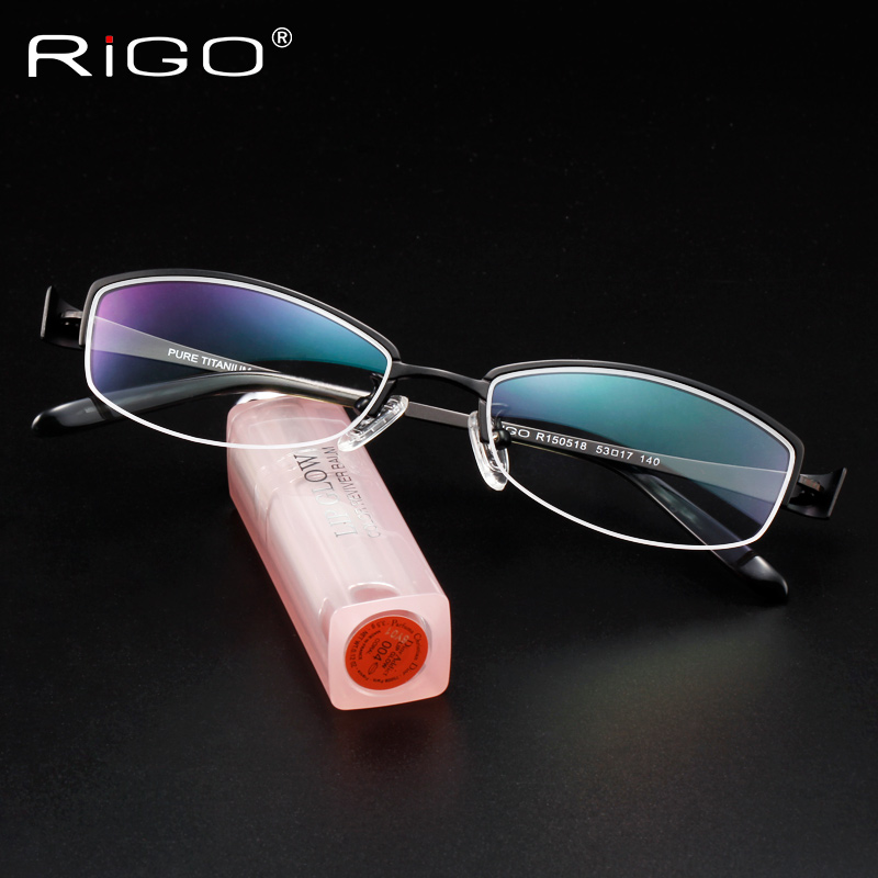 纯钛眼镜架 半框近视眼镜女优雅眼镜框女近视镜 舒适超轻配眼镜