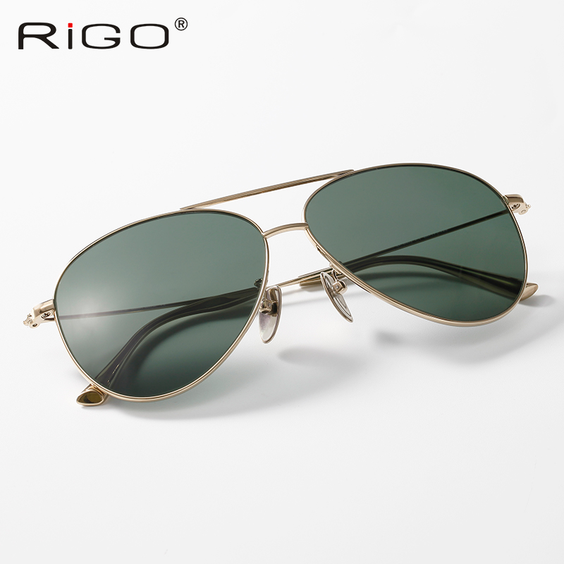 超轻纯钛太阳镜男女飞行员 蛤蟆镜时尚 可配镜片近视墨镜偏光