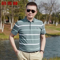 Мужская хлопковая летняя одежда, летняя футболка с коротким рукавом, жакет для отдыха, футболка polo, для среднего возраста