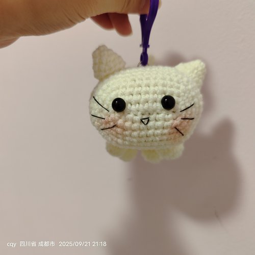 手工钩织毛线玩偶挂件成品钥匙扣包包挂饰大脸猫挂件迷你挂件