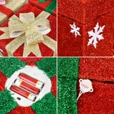 Рождественские украшения, открытая коробка, снеговик, лось, подарочная коробка с огнями, музыкальное окно, макет сцены, рождественская елка, украшения на голову