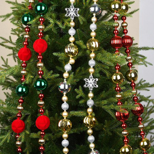 海迪圣诞节装饰金银红装饰球串