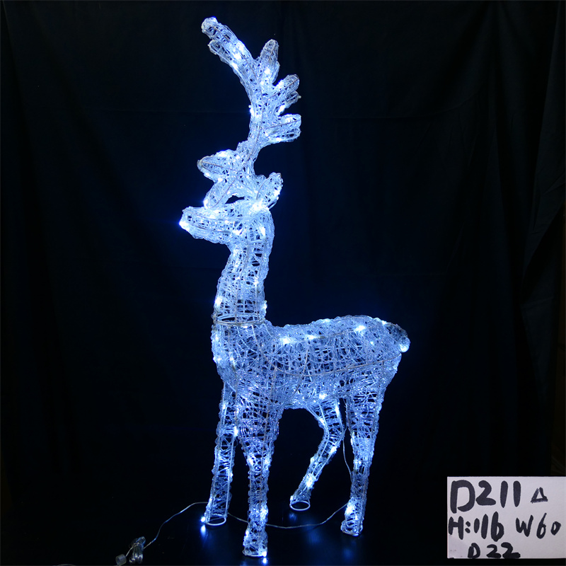 圣诞节装饰品LED发光创意亚克力麋鹿独角兽摆件商场橱窗场景布置-封面