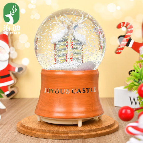 圣诞装饰品圣诞树下雪水晶球飘雪球圣诞节日氛围场景布置桌面摆件