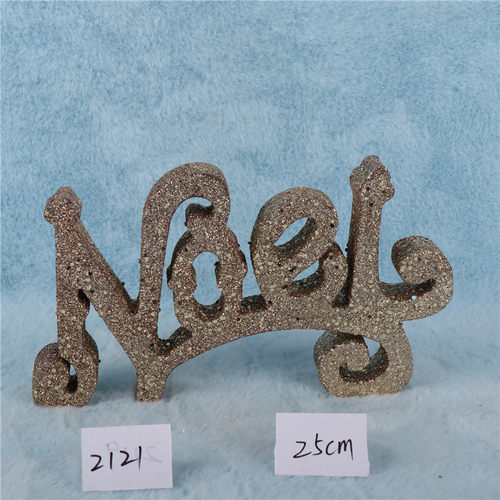 圣诞装饰品金色闪粉noel摆件