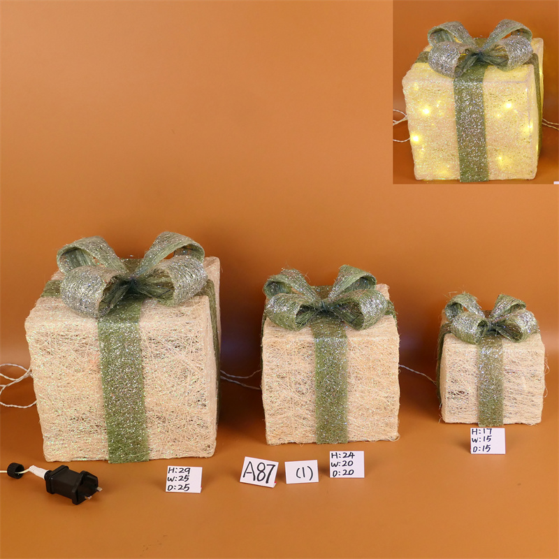 圣诞装饰场景布置礼物盒麋鹿摆件