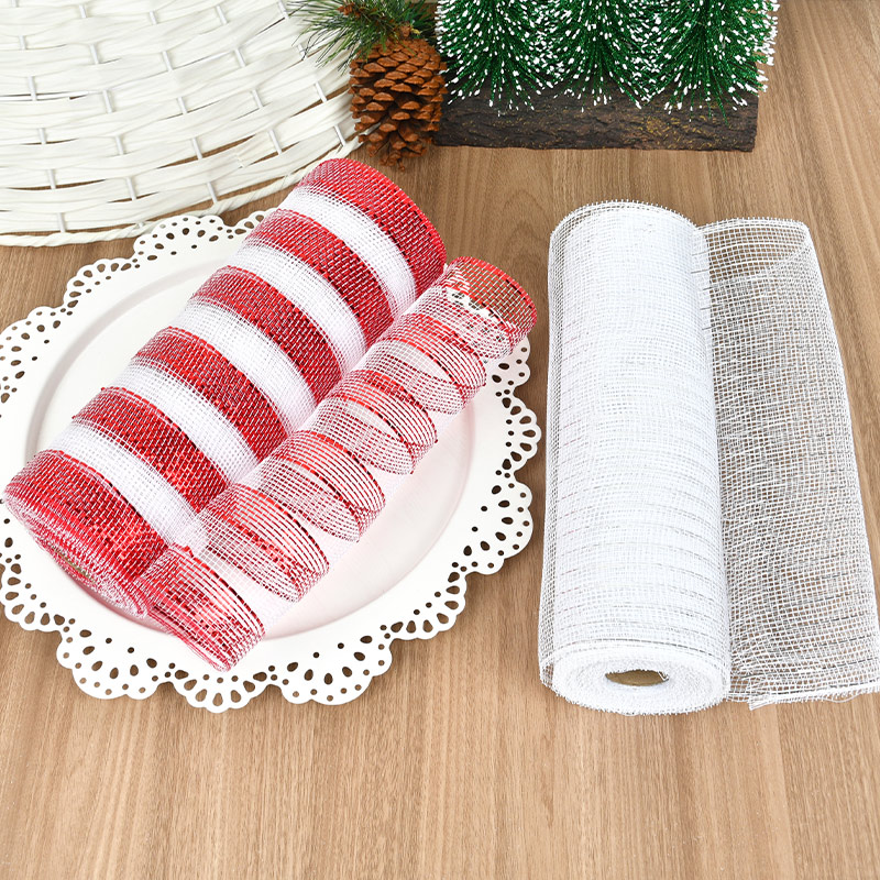 圣诞特色DIY圣诞树装饰用品丝带彩带网纱场景布置蝴蝶结挂件纱带