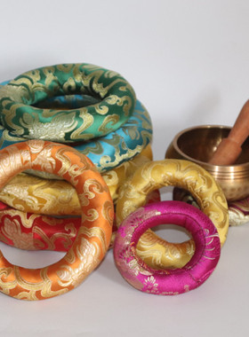 尼泊尔手工音钵垫子颂钵垫铜罄垫棉布垫圈碗配套垫子钵垫圈满月钵