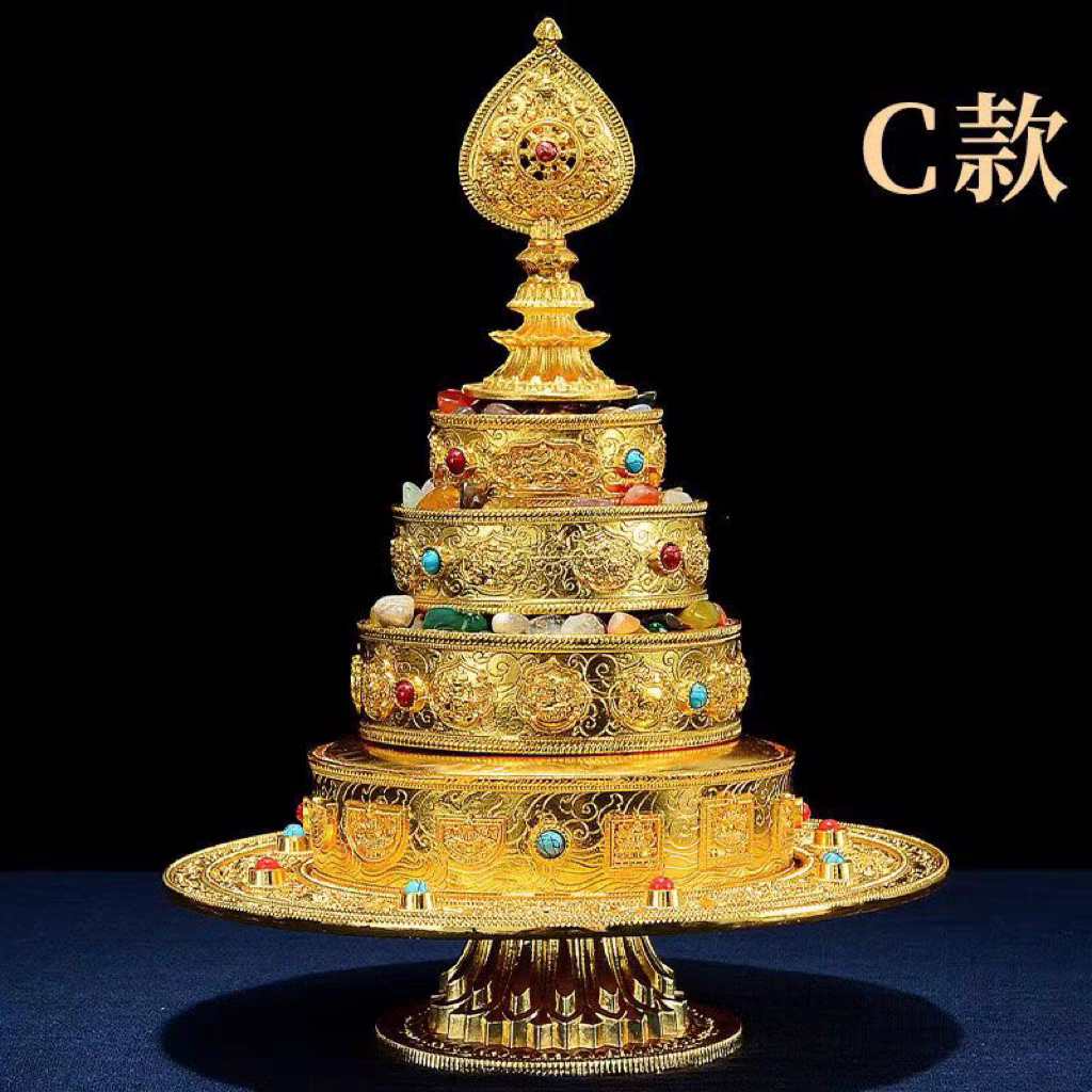合金粘珠曼扎盘家用佛堂