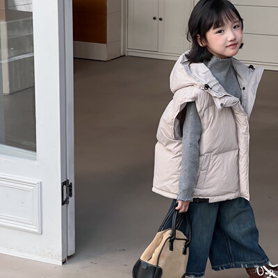 90白鸭绒男女童羽绒马甲
