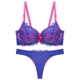 聚拢调整薄杯大码 套装 内衣 拼色少女蕾丝性感文胸丁字裤 欧美时尚