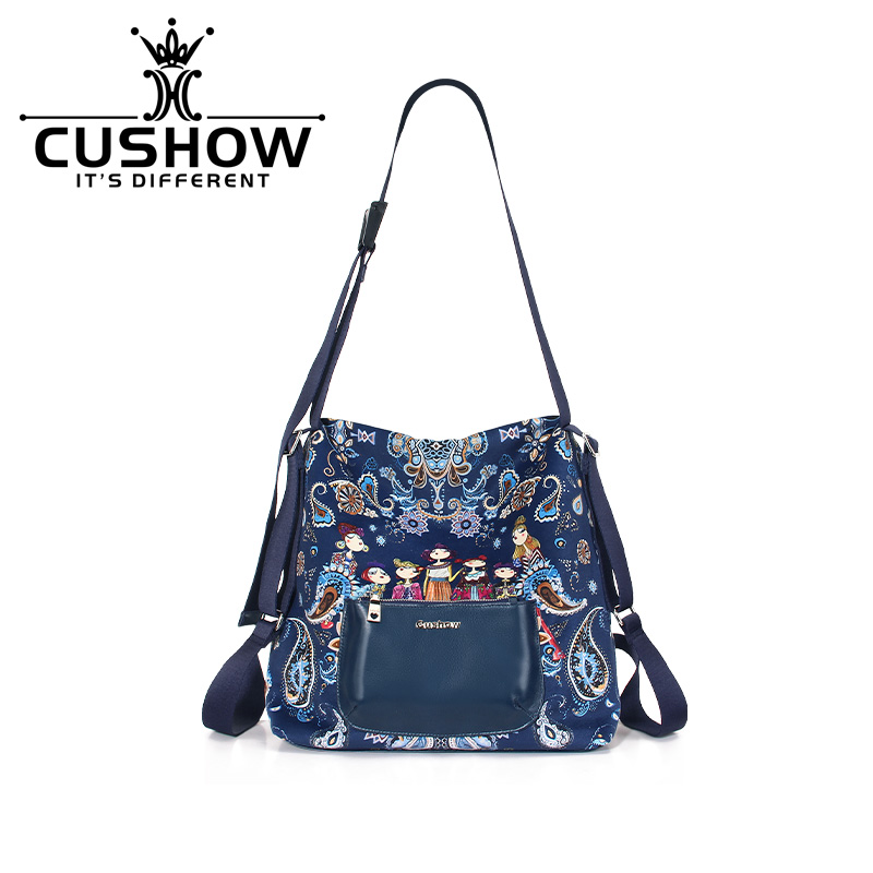 卡秀原创印花双肩单肩斜挎女包