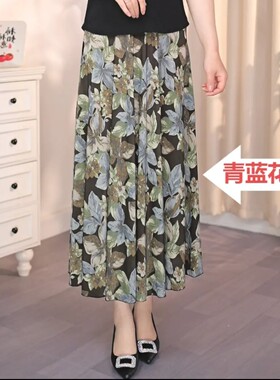 中老年长裙女装半身裙裙子大码