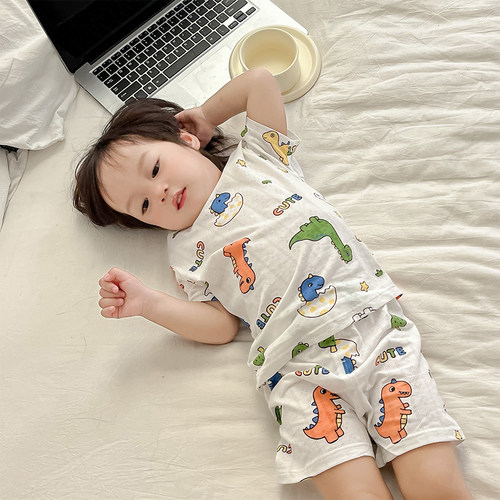 儿童短袖套装竹纤维夏季薄款