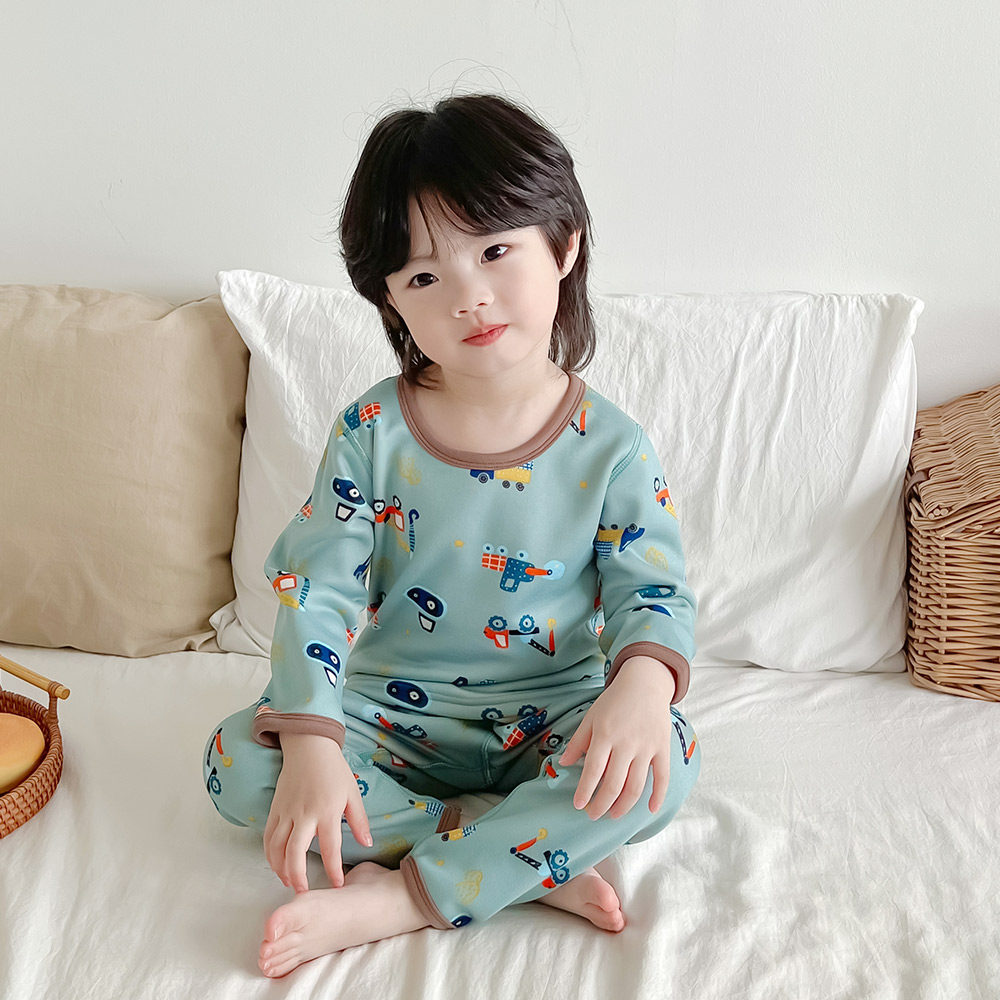 儿童保暖内衣套装秋冬加绒加厚男童女宝宝家居服冬季婴儿秋衣秋裤