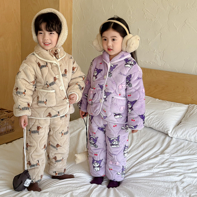 儿童睡衣韩系纯棉冬季加厚款睡衣