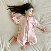 迪士尼卡通米奇睡袋春秋纯棉防踢被儿童家居服连体衣宝宝睡衣男女