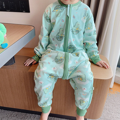 秋冬儿童睡袋双层纯棉宝宝睡衣