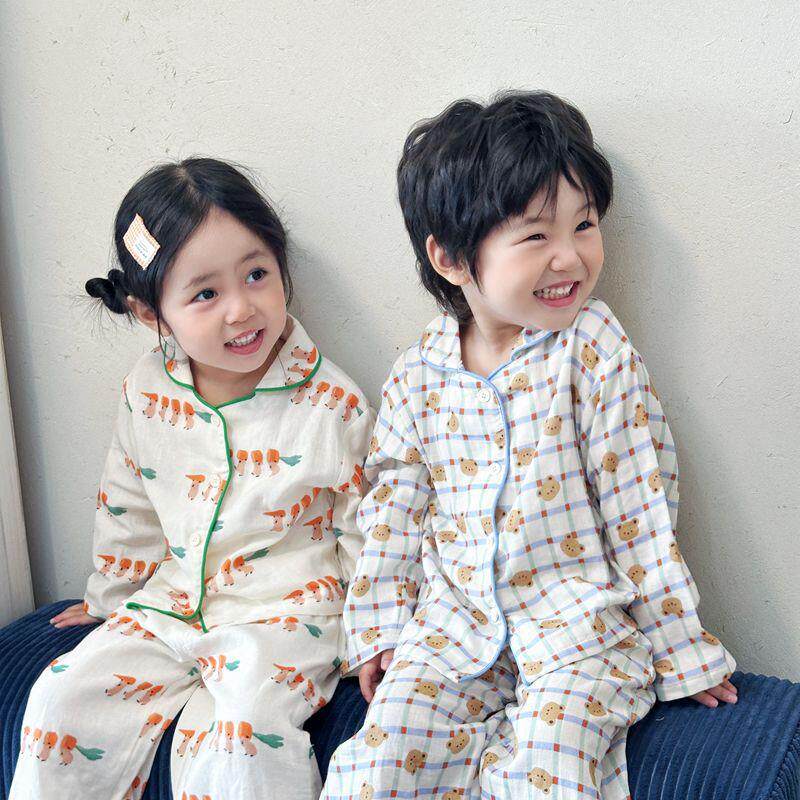 儿童婴纱A类睡衣春秋可爱家居服