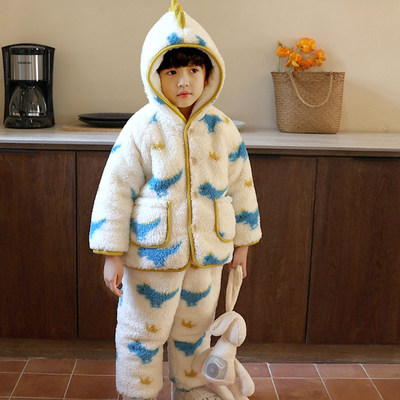 儿童加绒加厚保暖棉服毛绒棉衣