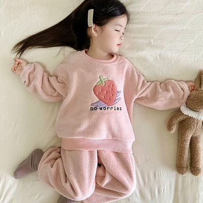 儿童睡衣果粒绒冬季加厚保暖