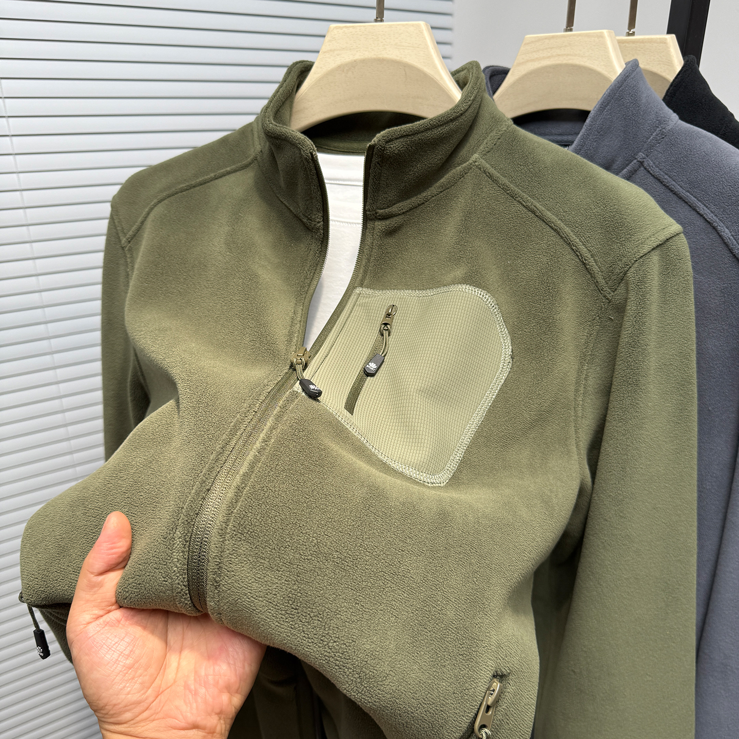 奥粒绒卫衣开衫男外套口袋拉链潮