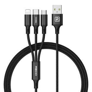 Recci速风系列一拖三数据线RCS D120手机充电线线长120CM