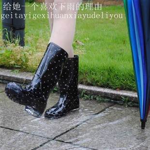 高筒雨靴女式 可脱卸保暖雨靴 晴雨两用水鞋 冬款 雨鞋 时尚 套鞋 新款