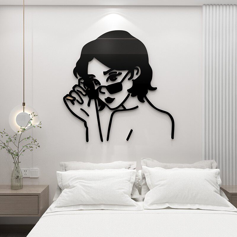 网红卧室墙面装饰小租房间布置女生床头背景改造用品ins风贴纸画