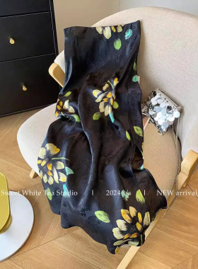 新中式黑色半身裙女夏季新款高腰轻奢高级感复古包臀a字中长裙子