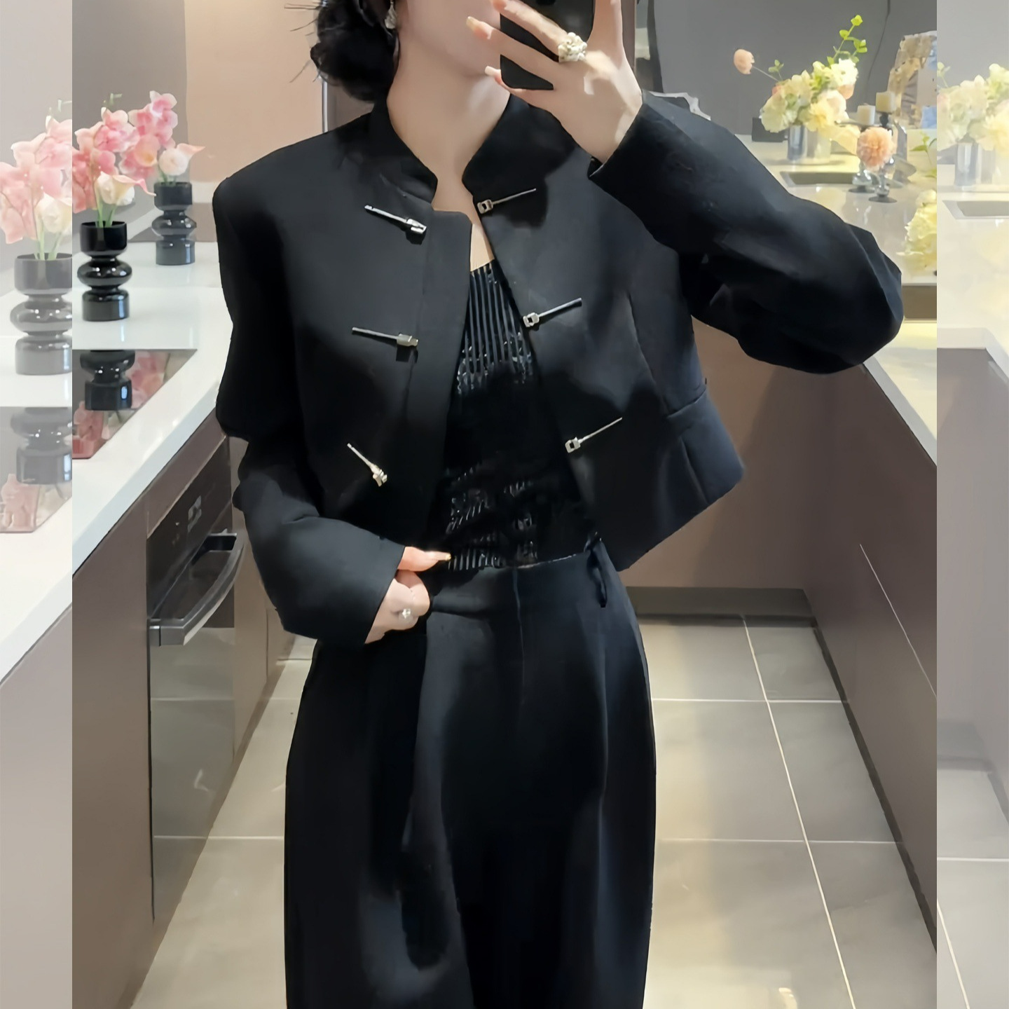 巨好看的秋装一整套高端精致减龄新中式上衣阔腿裤运动休闲两件套