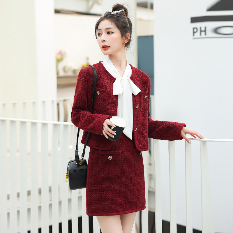 法式小香风套装2025新款秋装法式复古半身裙上衣两件套名媛风