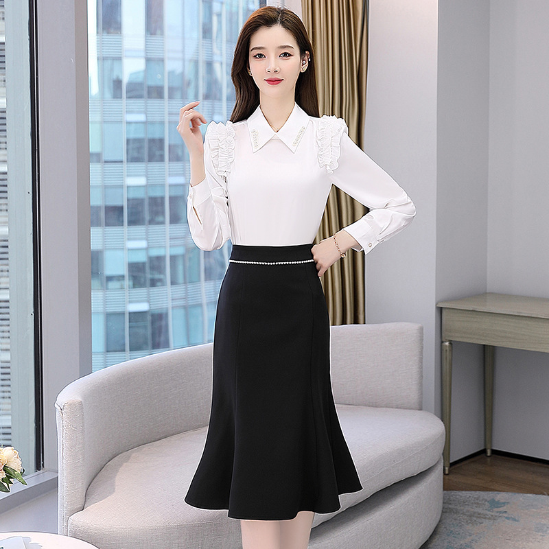高腰鱼尾裙两件套女2025年秋季新款气质时尚简约大方修身显瘦百搭
