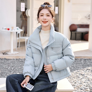 休闲风短款羽绒服2025冬季新款女装韩系时尚白鸭绒羽绒外套
