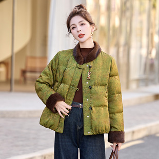 减龄优雅保暖新中式 时尚 国风外套DL2666 新款 羽绒服女2025年冬季