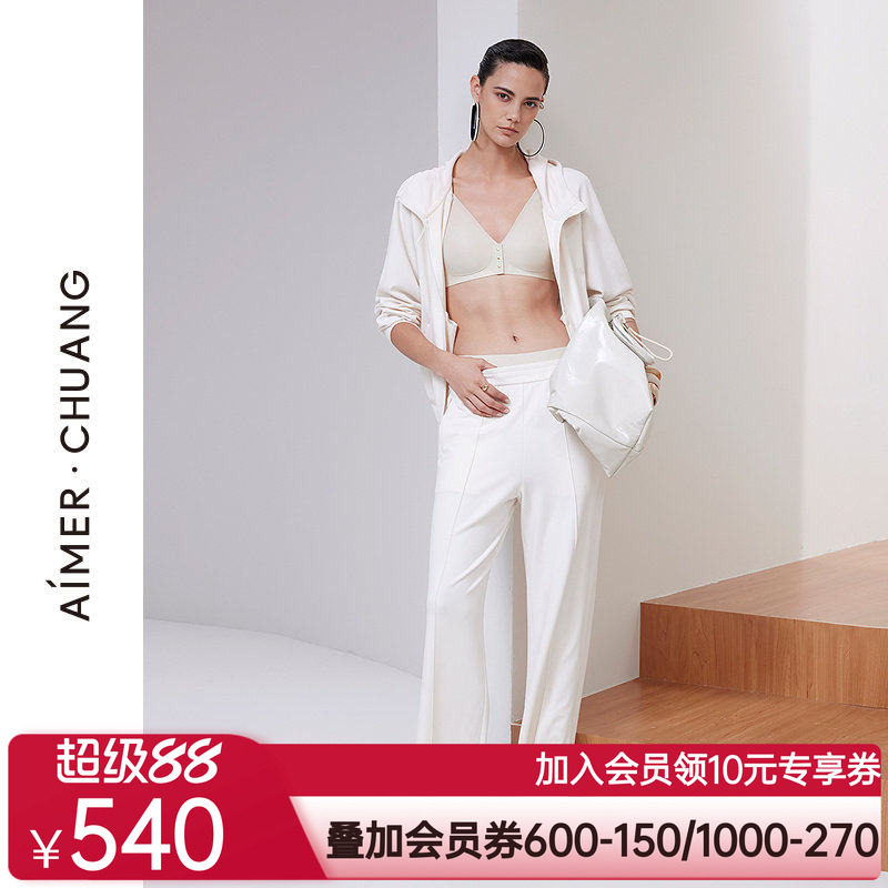 爱慕·CHUANG原典2睡衣女条绒直筒休闲可外穿家居长裤CA472031