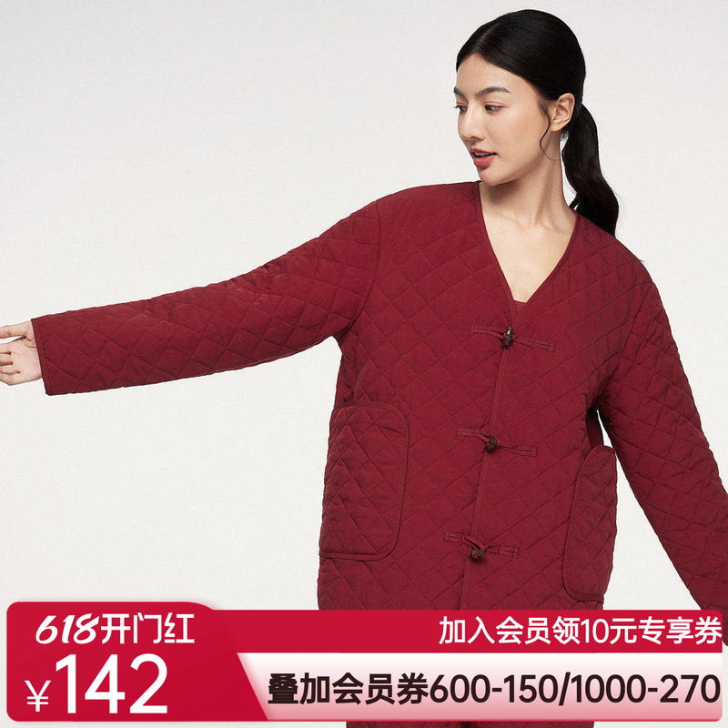 乎兮国风棉衣棉裤套装2024秋冬季保暖棉服女士加厚保暖外套家居服